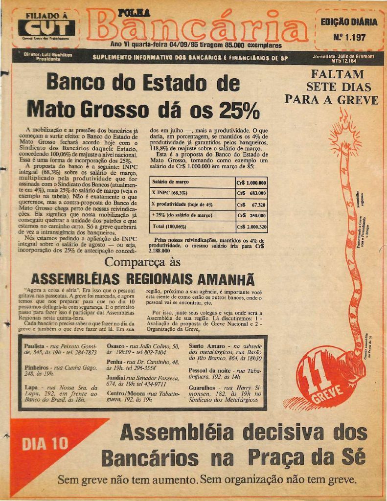 A comunicação com os clientes foi fundamental para o sucesso da greve (Créditos: Seeb-SP/Cedoc)