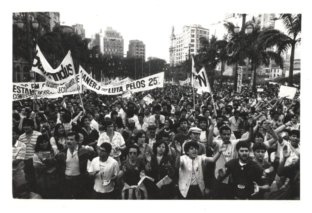 Movimento histórico dos bancários, em setembro de 1985, completa 40 anos com homenagem da Assembleia Legislativa de São Paulo (Crédito: Seeb-SP/Cedoc)
