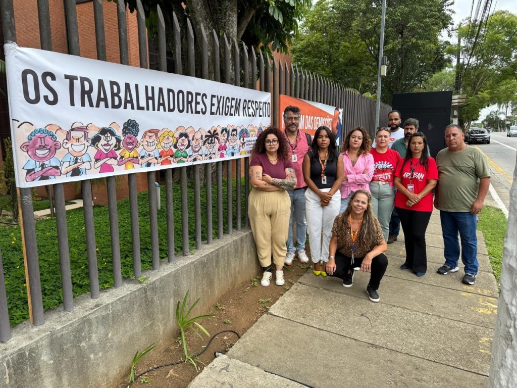 Banco Pan também começou o ano com demissões e o Sindicato protestou denunciando falta de diálogo e em defesa dos trabalhadores (Crédito: Imprensa/Seeb-SP)