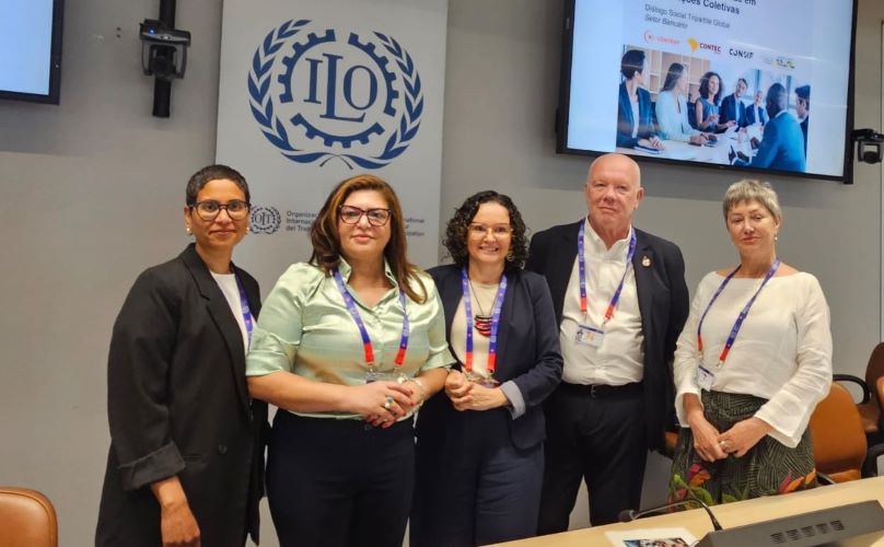 Na Conferência Internacional, na OIT, Sindicato alerta para precarização do trabalho e urgente regulação do trabalho plataformizado (Crédito: Imprensa/Seeb-SP)